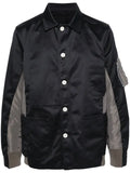 sacai spread-collar panelled shirt jacket