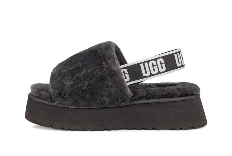 Grey Disco Fluffy Sandals — New Arrival | In Stock