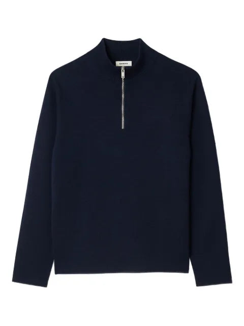 SANDRO wool sweater with zipped collar