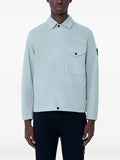 Stone Island 1200001 organic cotton stretch broken twill old-effect regular-fit zip-up overshirt pocket