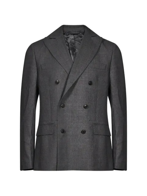 Another Aspect double-breasted peak-lapel jacket