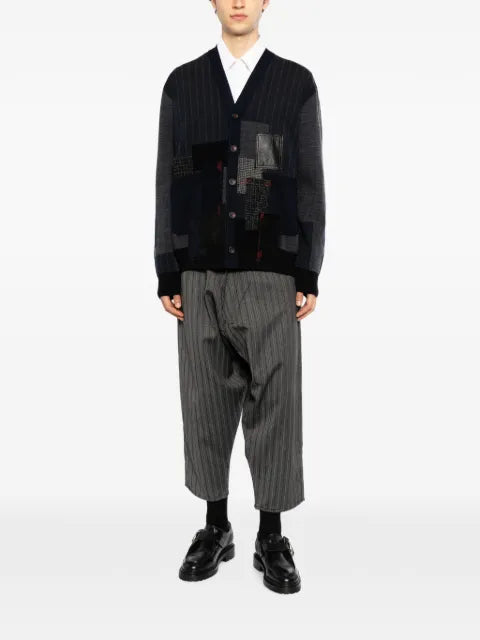 Junya Watanabe jacquarded patchwork cardigan