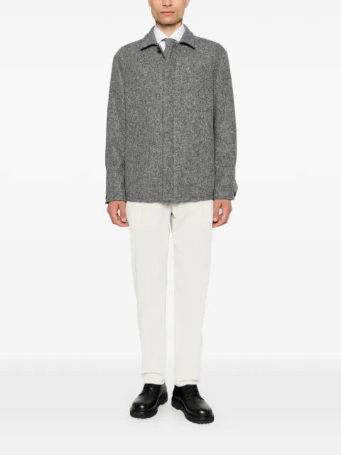 Eleventy marl-effect button-up jacket