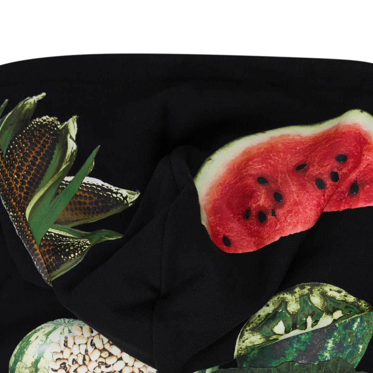 Black Kiss My Grits Fruit Collage Zip Hoodie