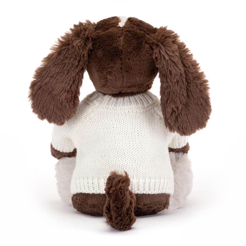 Bashful Fudge Puppy with Personalized Cream Jumper