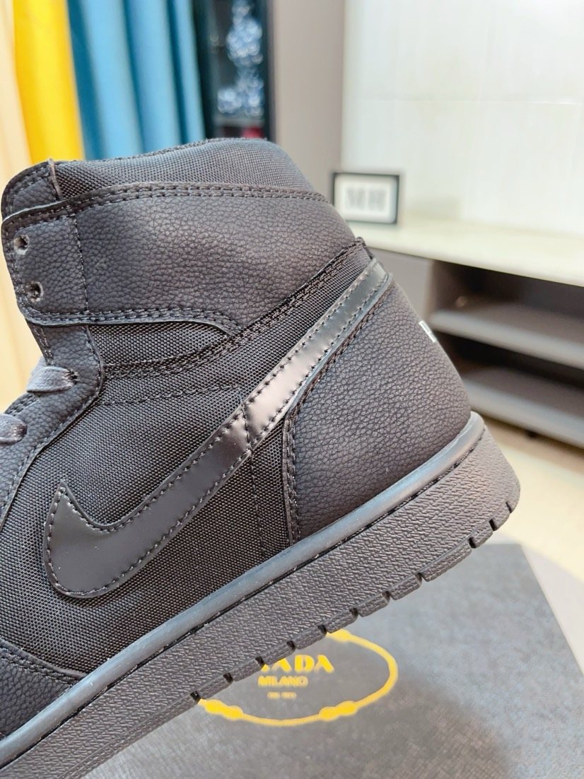 Prada Dark Charcoal High-Top Sneakers