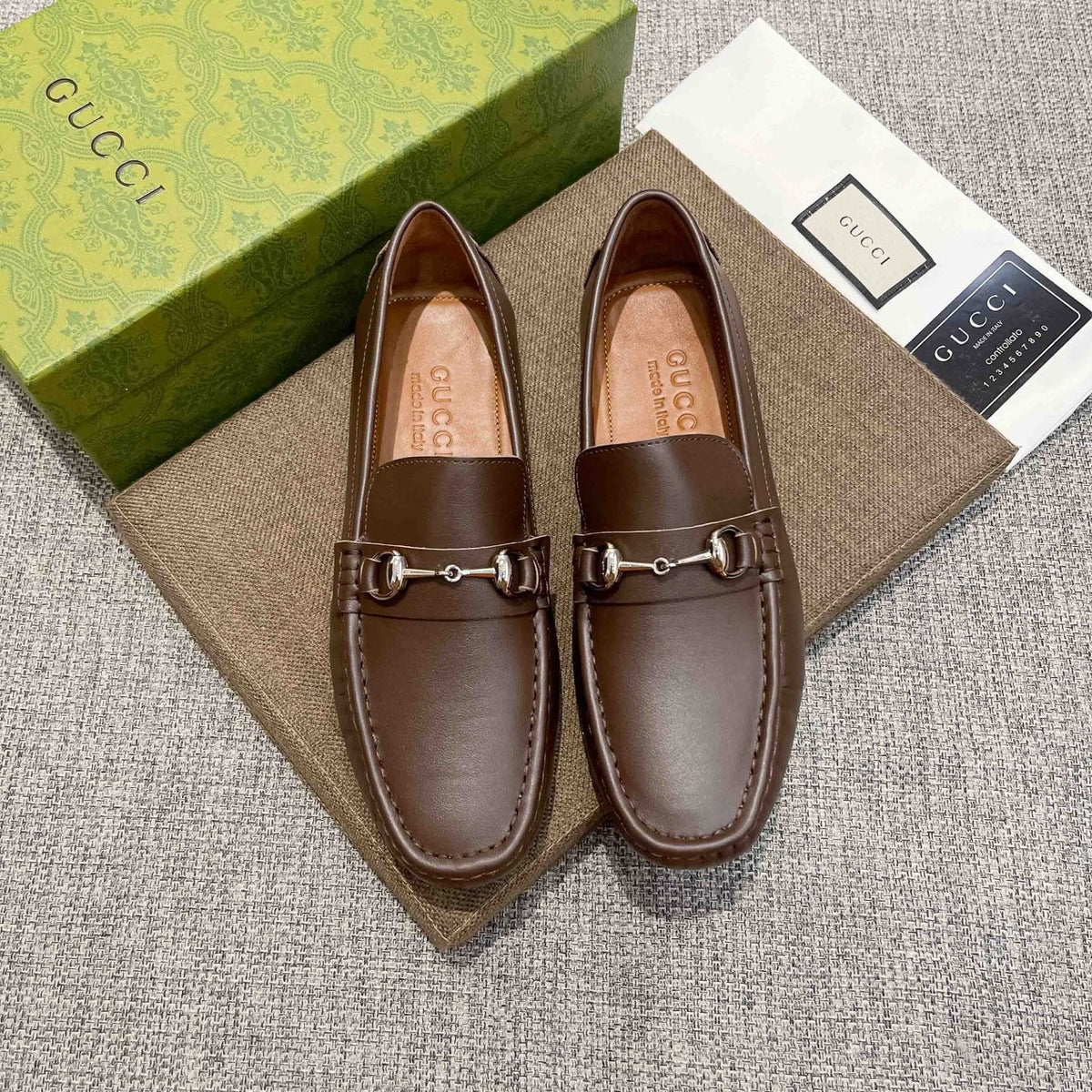 Gucci Brown Bit Loafers
