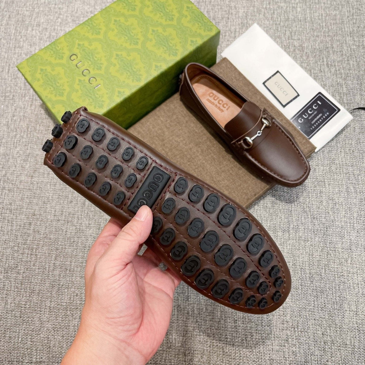 Gucci Brown Bit Loafers
