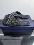 Dior Pattern Crossover Slide Sandals