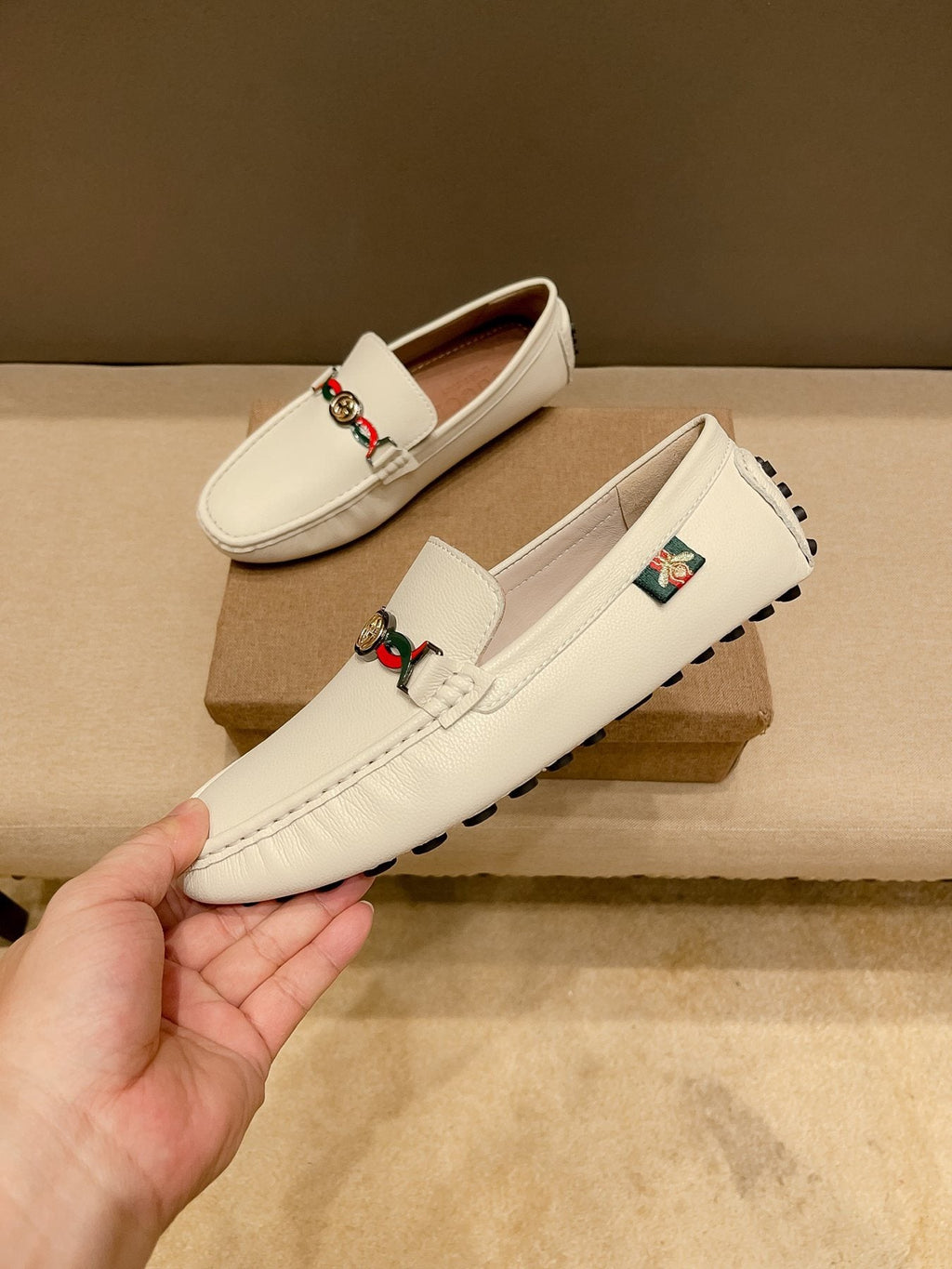 Gucci Web-Accent Driving Loafers