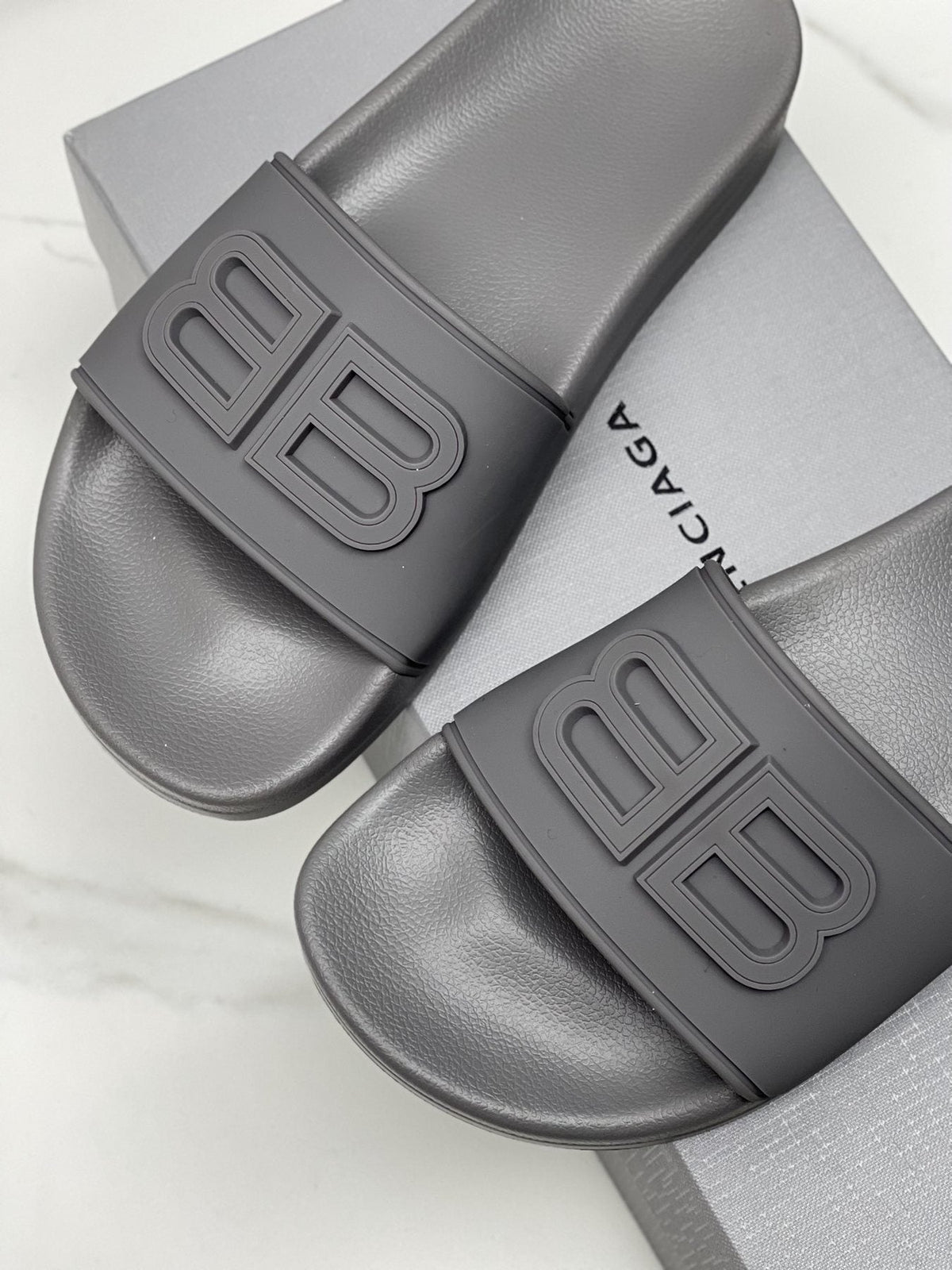 Balenciaga Raised Motif Slide Sandals