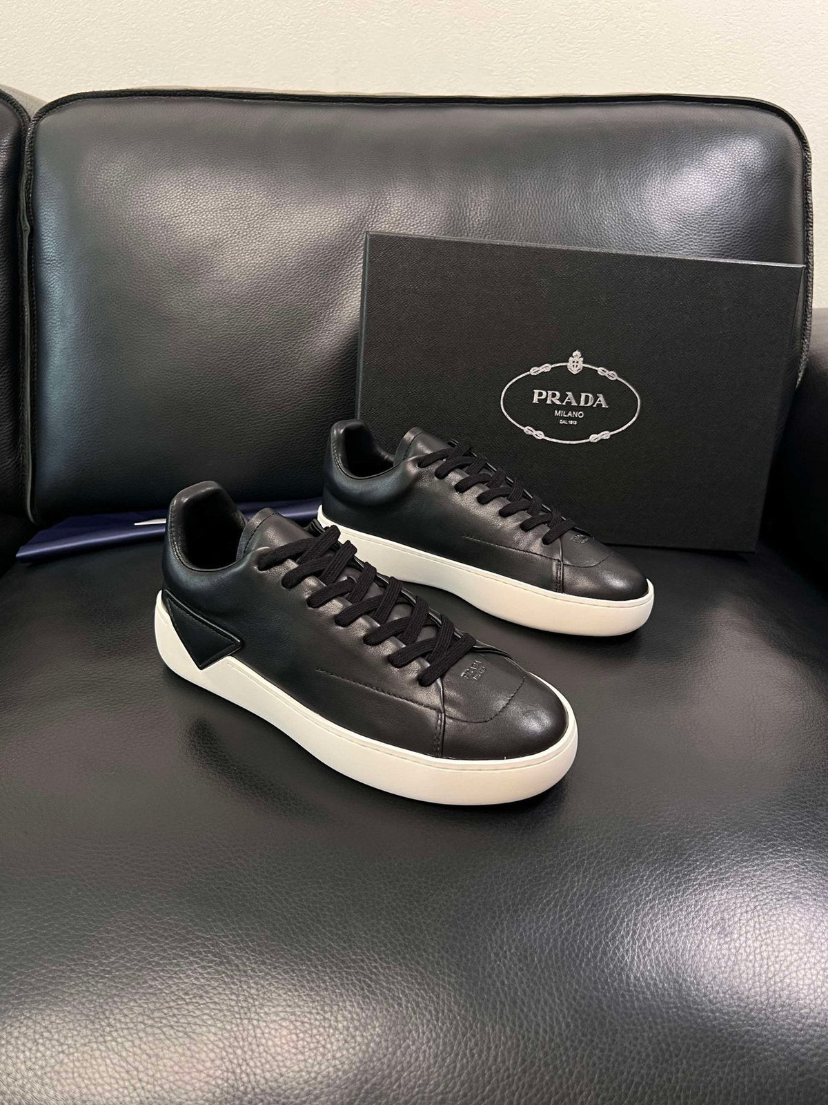 Prada Low-Top Leather Sneakers